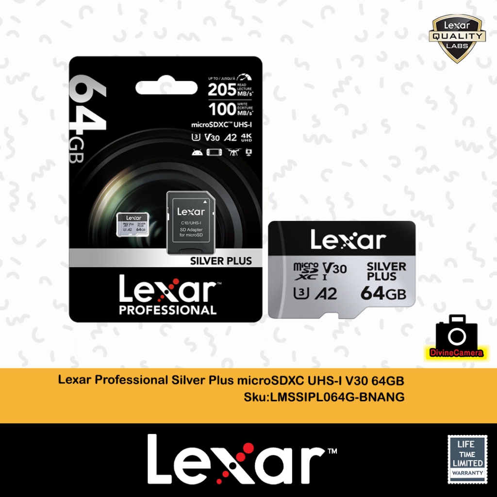 Lexar 64GB/128GB/256GB/512GB Professional SILVER PLUS UHS-I microSDXC ...