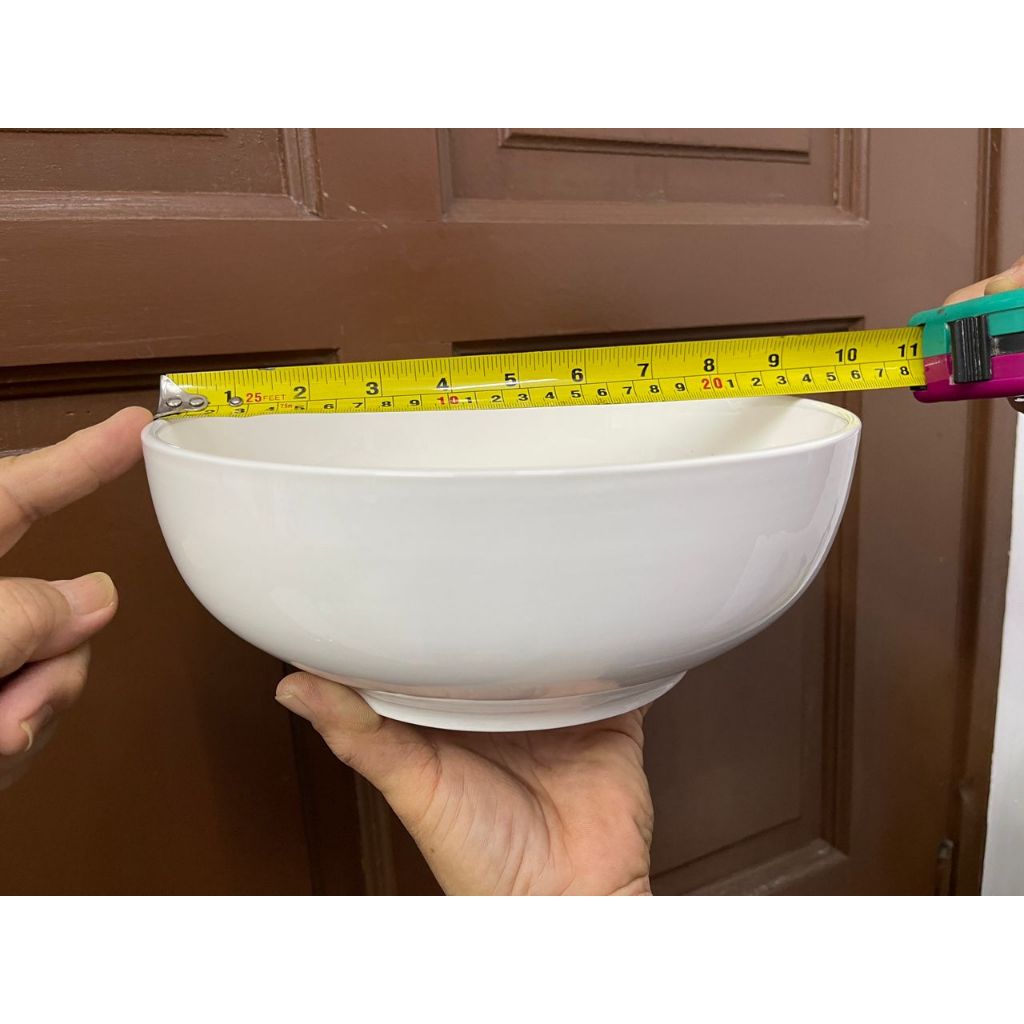 24cm SUPER BIG WHITE CERAMIC PORCELAIN RICE BOWL SOUP BOWL NOODLE BOWL ...