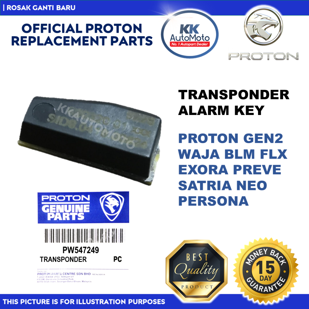PROTON TRANSPONDER ALARM KEY PROTON PERSONA GEN2 BLM FLX SATRIA NEO ...