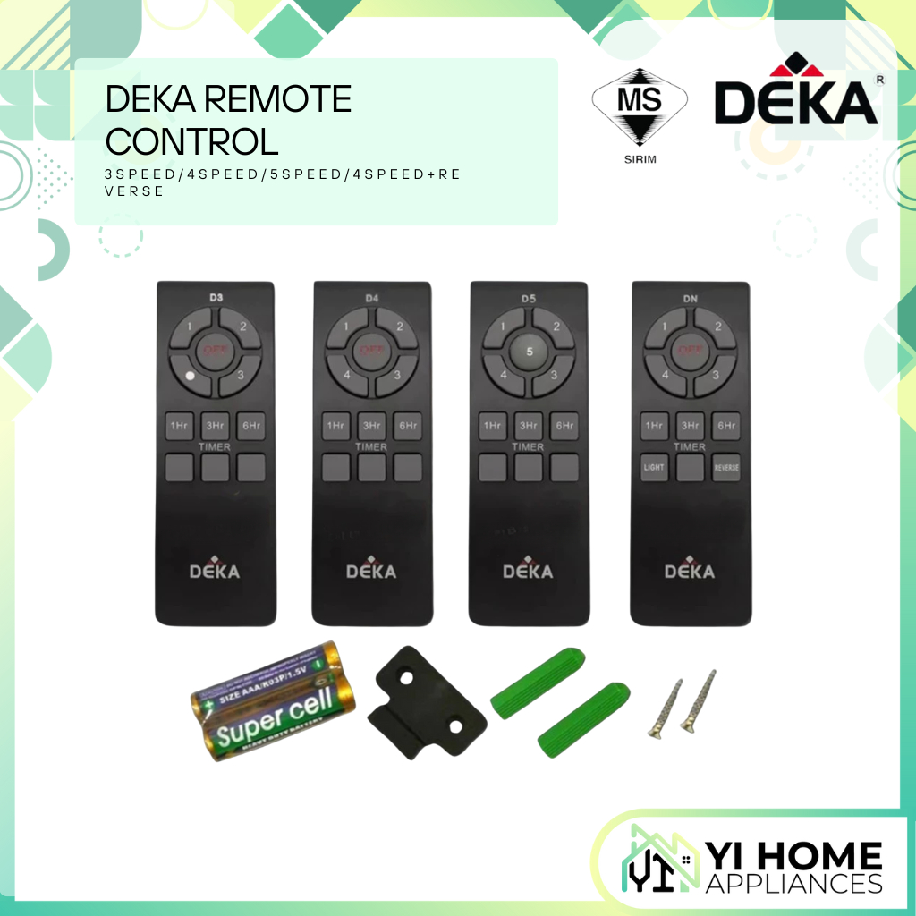 Deka Original Remote Control D3 D4 D5 DN R3/R4 Ceiling Fan Remote K9 ...