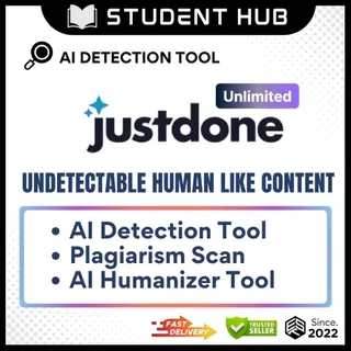 [24/7 FAST] Justdone Unlimited Humanizer AI Acc | Humanize Writing | Undetectable AI Research Tool