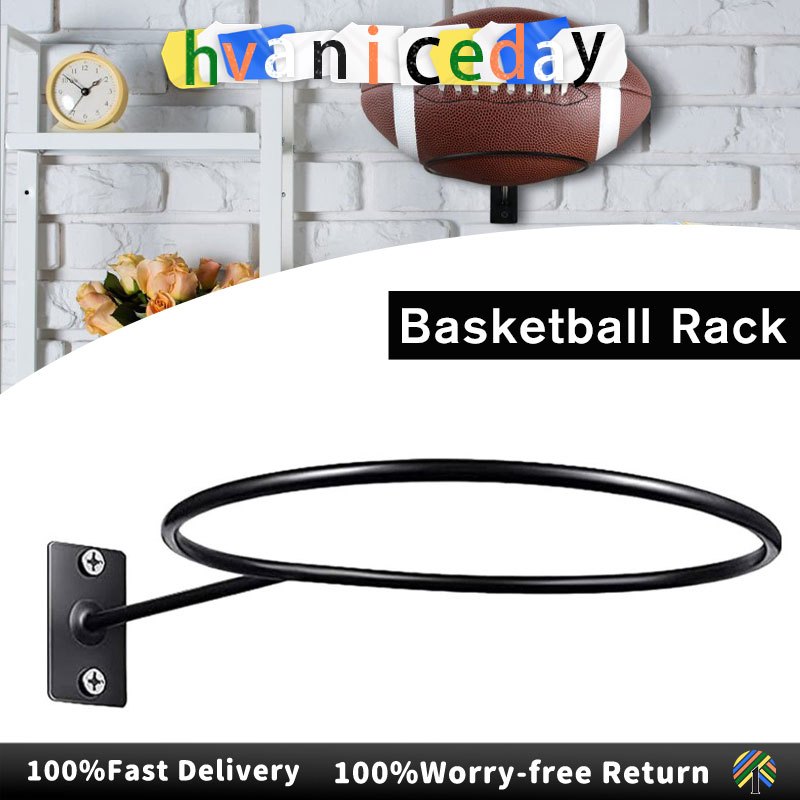 3PC Wall Mounted Basketball Storage Rack Hanging Stand Storage Wrought ...