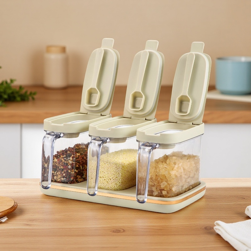 Spice Container 3in1 Set Bekas Garam Gula Rempah Ratus With Spoon Bekas ...
