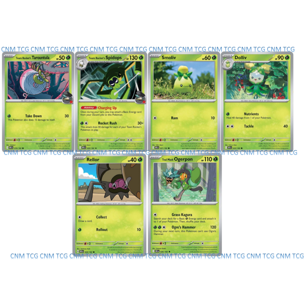 Team Rocket's Tarountula / Spidops / Smoliv / Dolliv / Rellor / Ogerpon ...