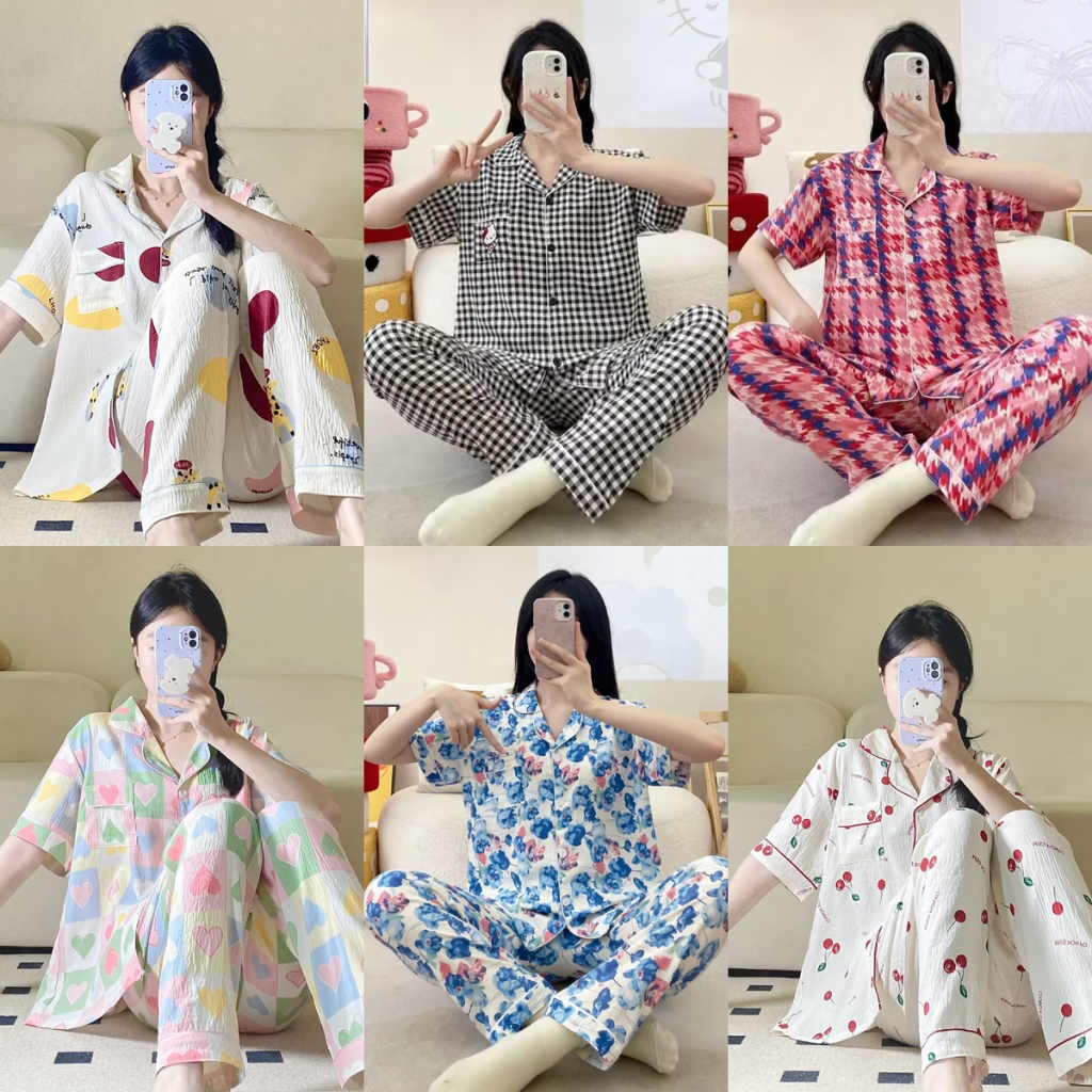 pakaian baju Ready stock High end cloud cotton series Cotton Pajamas ...