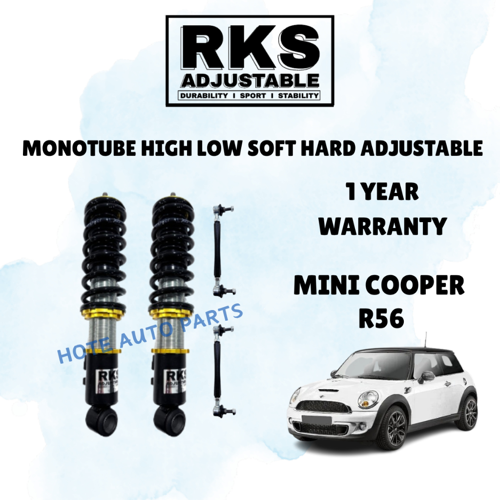 MINI COOPER R56 ADJUSTABLE ABSORBER SET RKS 1 YEAR WARRANTY (2006-2013 ...