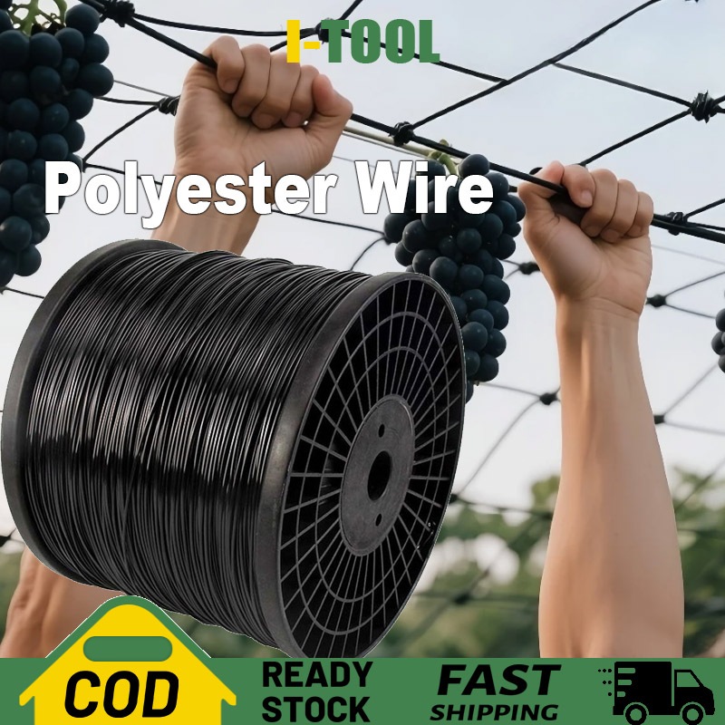 Tali Pertanian Hitam Polyester Wire 1500m Wire Rope Tali Rafia ...