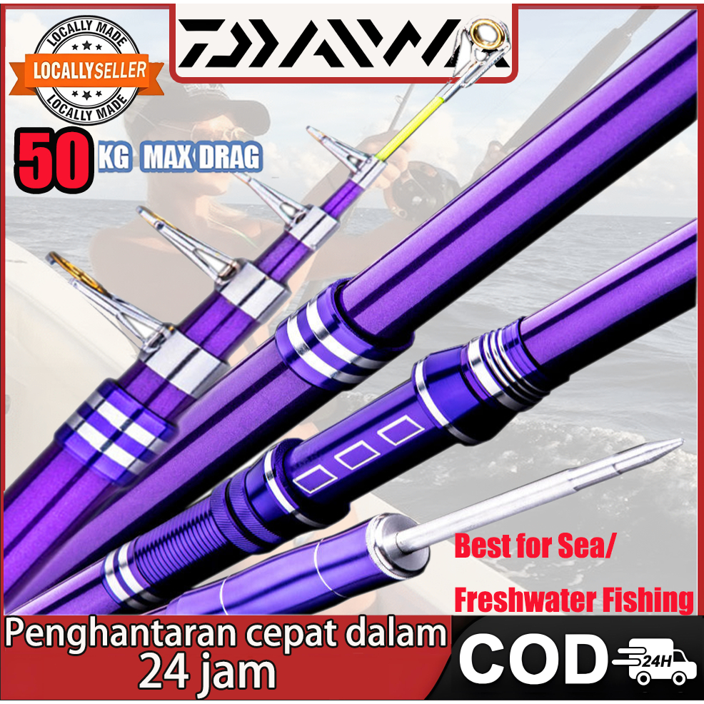 DAIWA Telescopic Rod Spinning Joran Pancing Fishing Rod Fly Carp Feeder ...