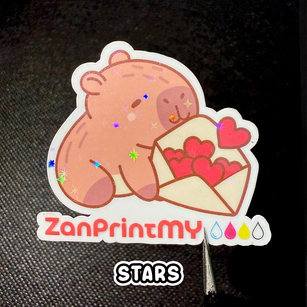 Customised Die Cut Laminated Stickers | Glitter, Matte, Broken Glass ...