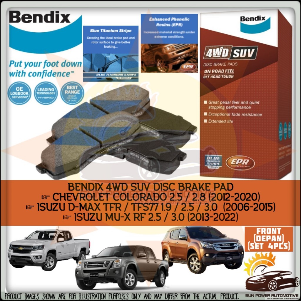 BENDIX 4WD SUV Chevrolet Colorado Isuzu Dmax D-Max TFR TFS77 / Mux Mu-x ...