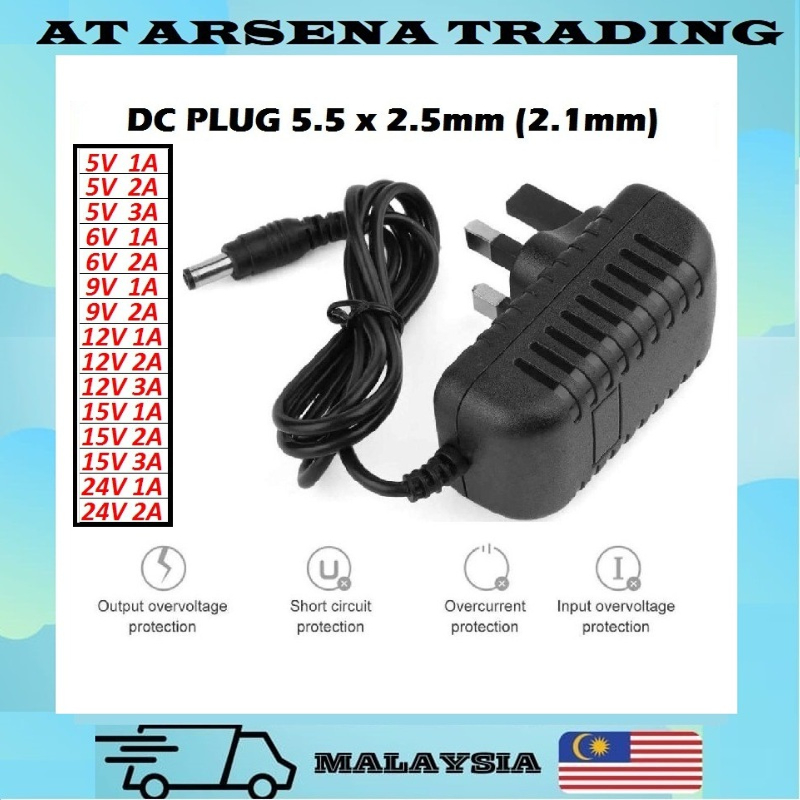 100-240V AC naar DC DC5.5mm-12V1A 3V1A 5V1A 5V1.5A 5V2A 6V0.5A 6V1A 6V1.5A 6V2A 7V1A 7.5V1A 9V0.6A 9V1A 9V1.5A 9V2A 12V 5A 12V1.5A 12V2A 3V2A 7.5V2A 3V0.5A 3V3A 5V0.5A 5.5mm x 2.5mm (3V