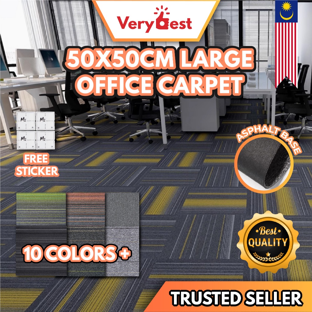 50x50CM Large Non-Slip Carpet Tiles Floor Mat Rug DIY Floor for Bedroom ...