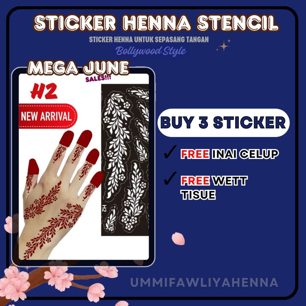 STICKER HENNA STENCIL BOLLYWOOD STYLE READY STOCK MALAYSIA | Shopee ...
