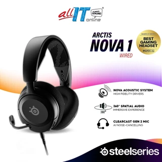 SteelSeries Arctis Nova 1 Wired USB Gaming Headset with Nova Acoustic, ClearCast Gen 2 Mic, Lightweight, Multi-Platform