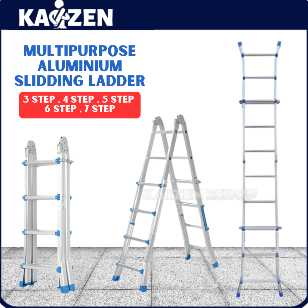 3-7 Steps Multipurpose Aluminium Telescopic -Transformable Ladder ...
