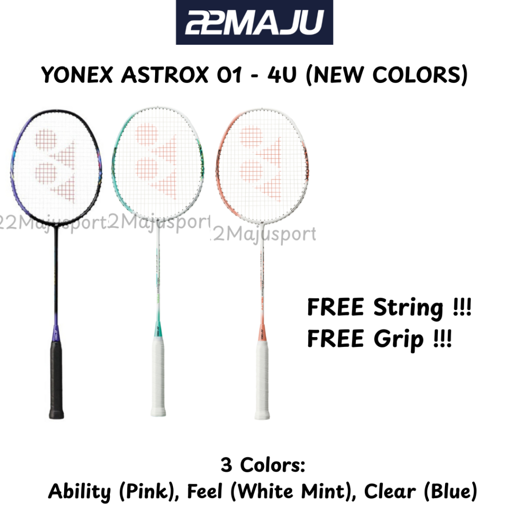 YONEX Astrox 01 Badminton Rackets (3 New Colors) - 4UG5 - Free String ...