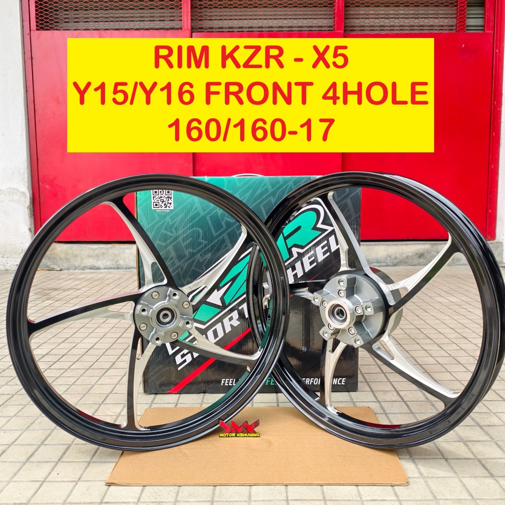 SPORT RIM KZR X5 KOZI Y15 Y16 160/160-17 . BLACK RIM DAPAT FREE GIFT ...
