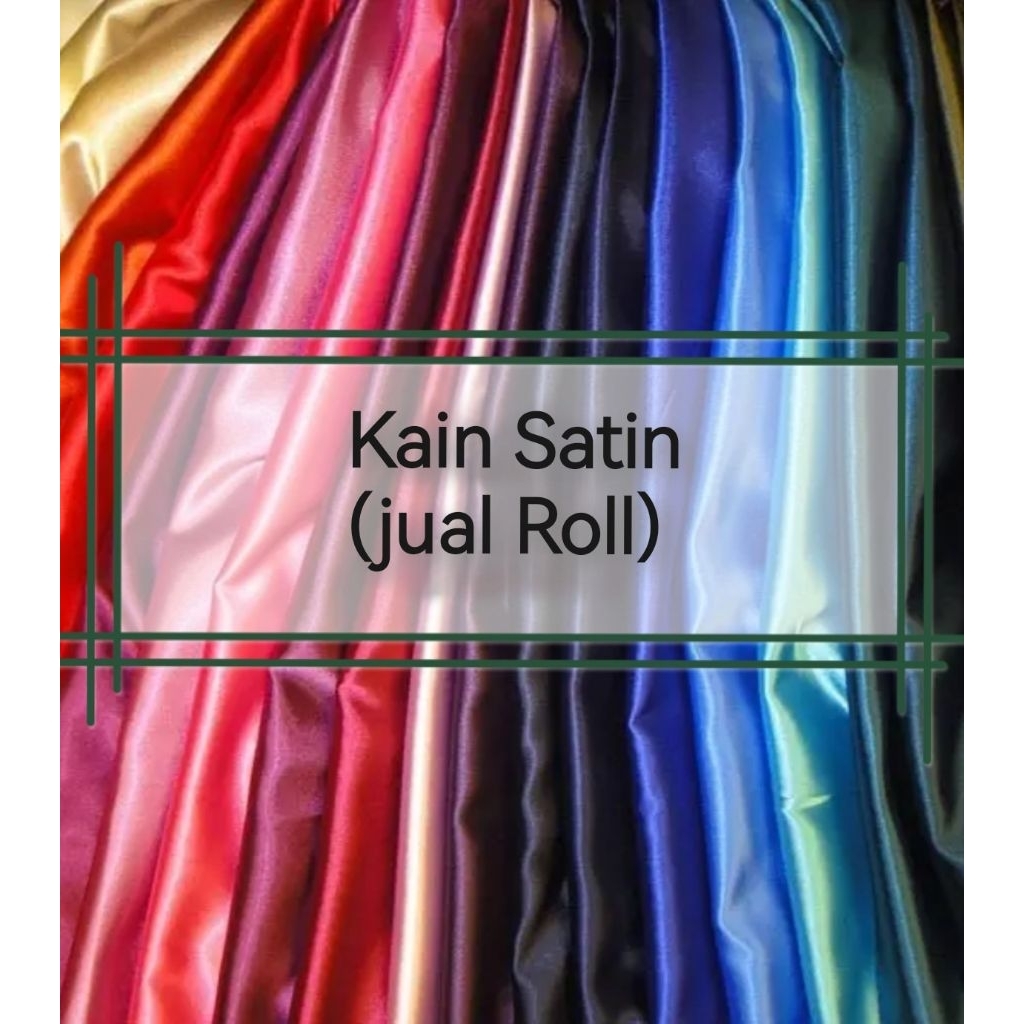 (‼️Roll‼️) Kain Satin 100% Polyester Dyed Satin Royal Fabric ...
