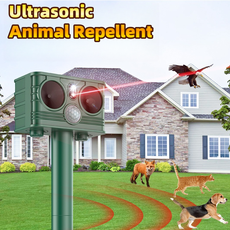Solar Ultrasonic Animal Repellent Motion Sensor Cats Dog Pest Bird ...