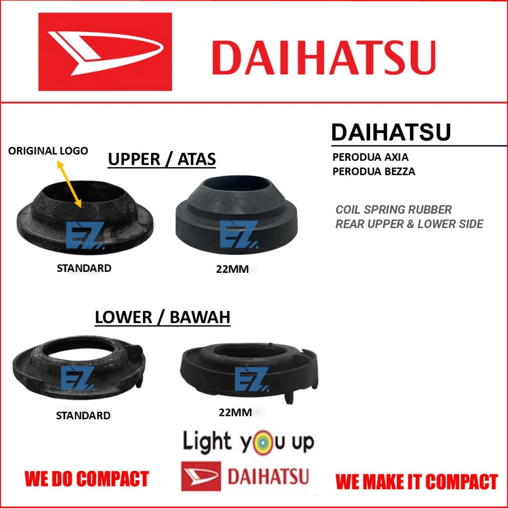 100% REAR COIL SPRING RUBBER UPPER LOWER FOR PERODUA AXIA BEZZA 2014 ...