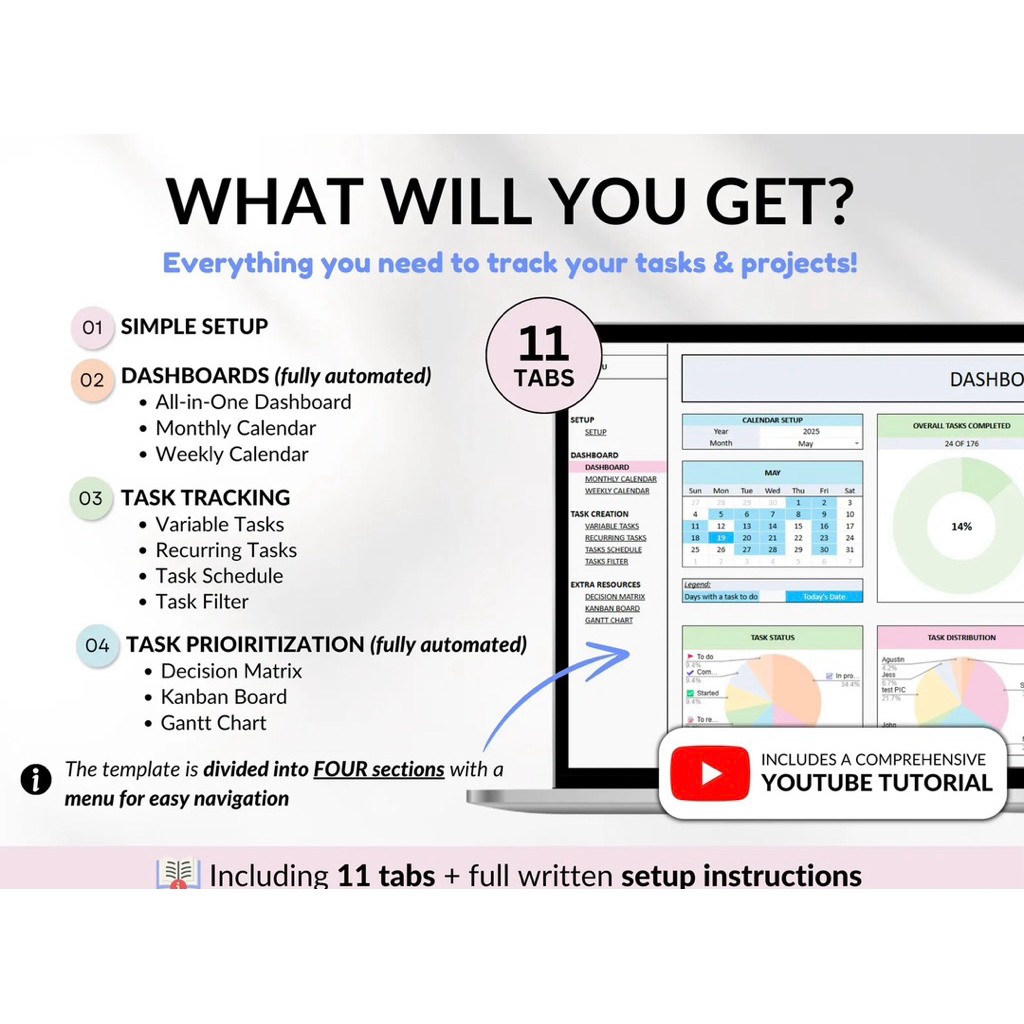 Task Tracker All In One Excel spreadsheets and Google Sheets Work ...