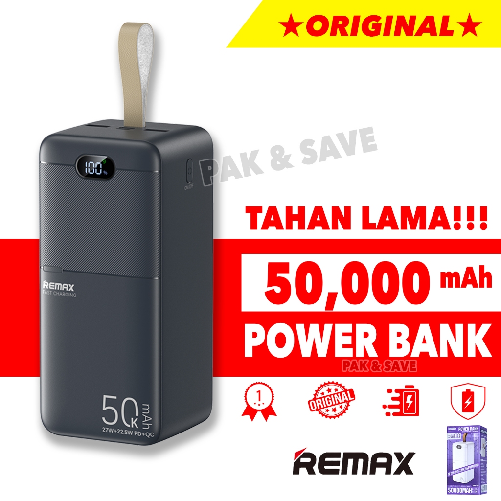 50000mAh 50k Remax Power Bank Original RPP117 Camping Fast Charging ...