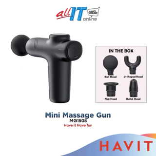 Havit Mini Massage Gun MG1508 (HVMG-MG1508-BK) | Alat Urut Mini Hitam
