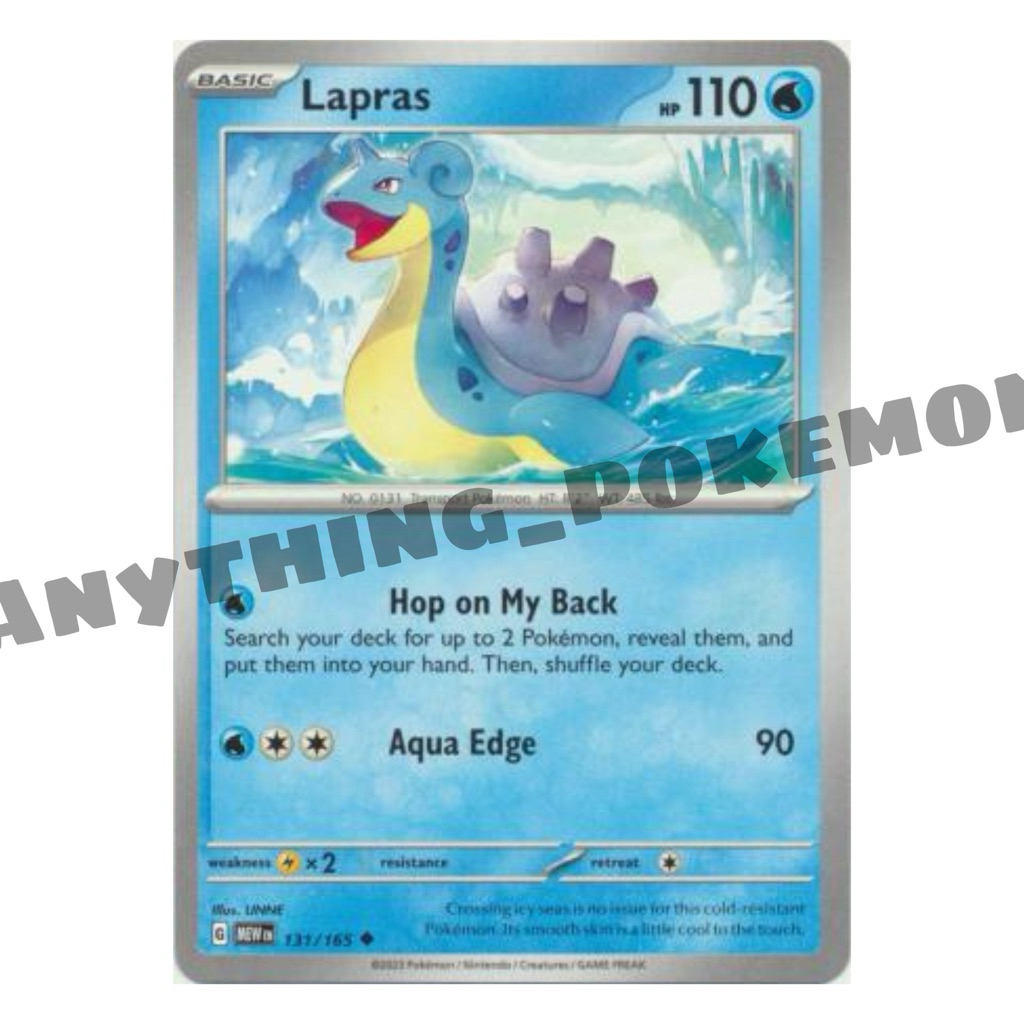 Pokemon Card - Lapras (131/165) - NORMAL/REVERSE HOLO - SV151 | Shopee  Malaysia