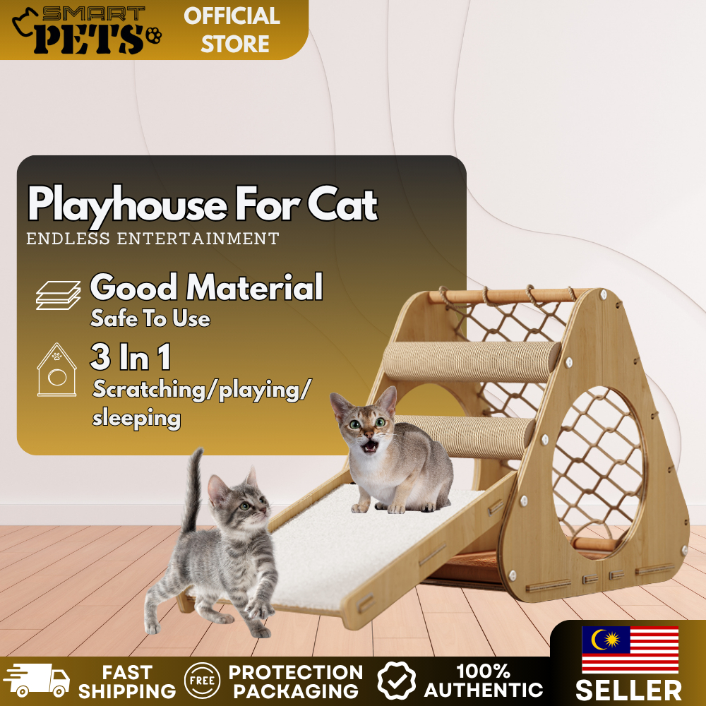 Smartpets Triangle Sisal Climbing Net For Cat All-in-One Scratcher ...
