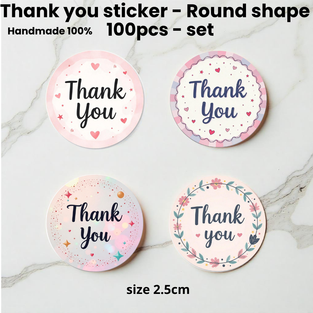 Sticker Thank You Bulat Murah Handmade | 2.5cm Saiz | Pelekat ...