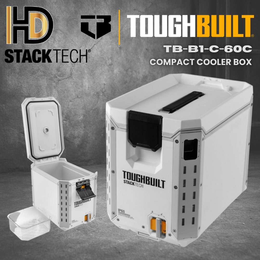 TOUGHBUILT STACKTECH Compact Cooler Box / Heavy Duty STACKTECH Cooler ...