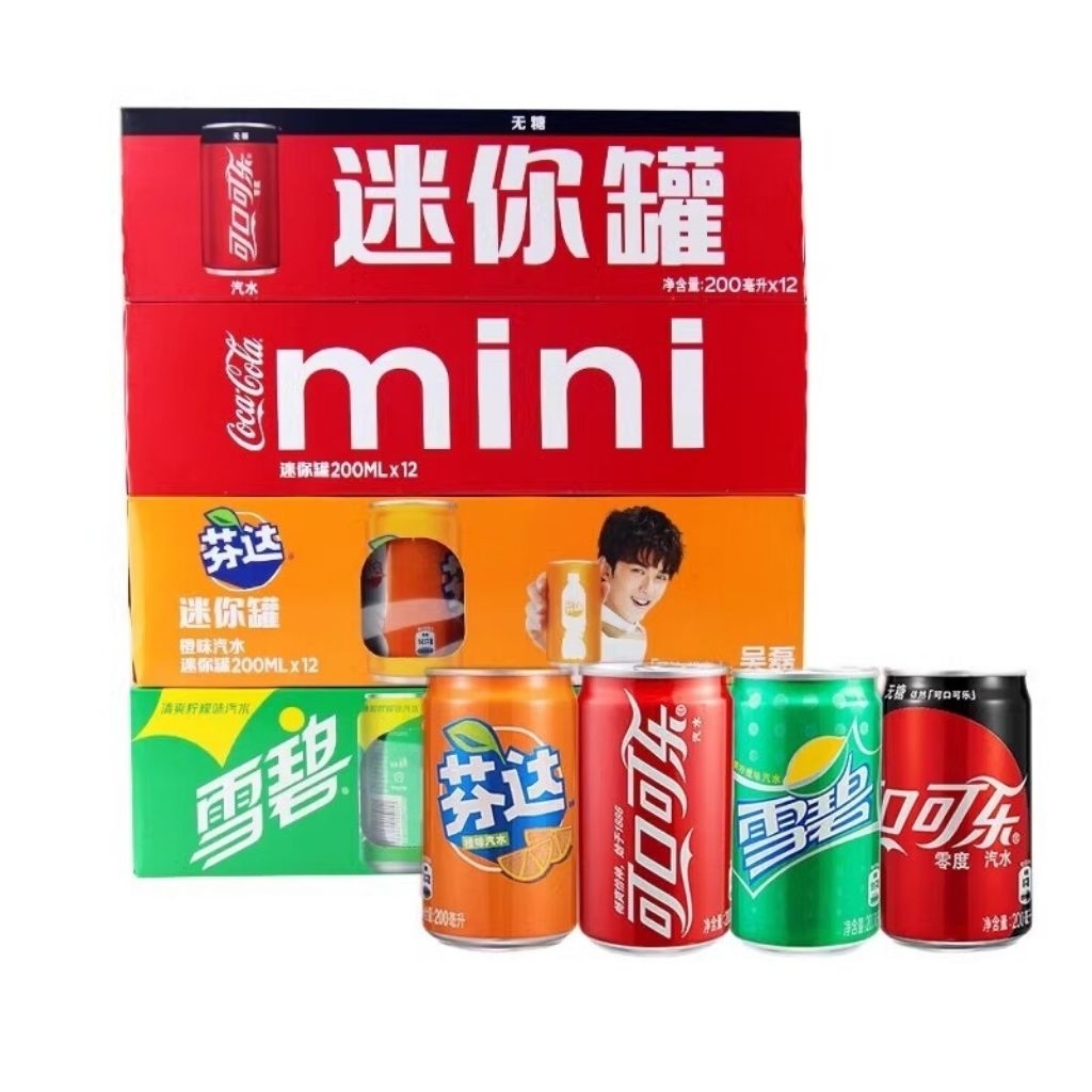 6pcs Coke Sprite Mini 180ml Limited Edition Mini Cans Soft Drink ...