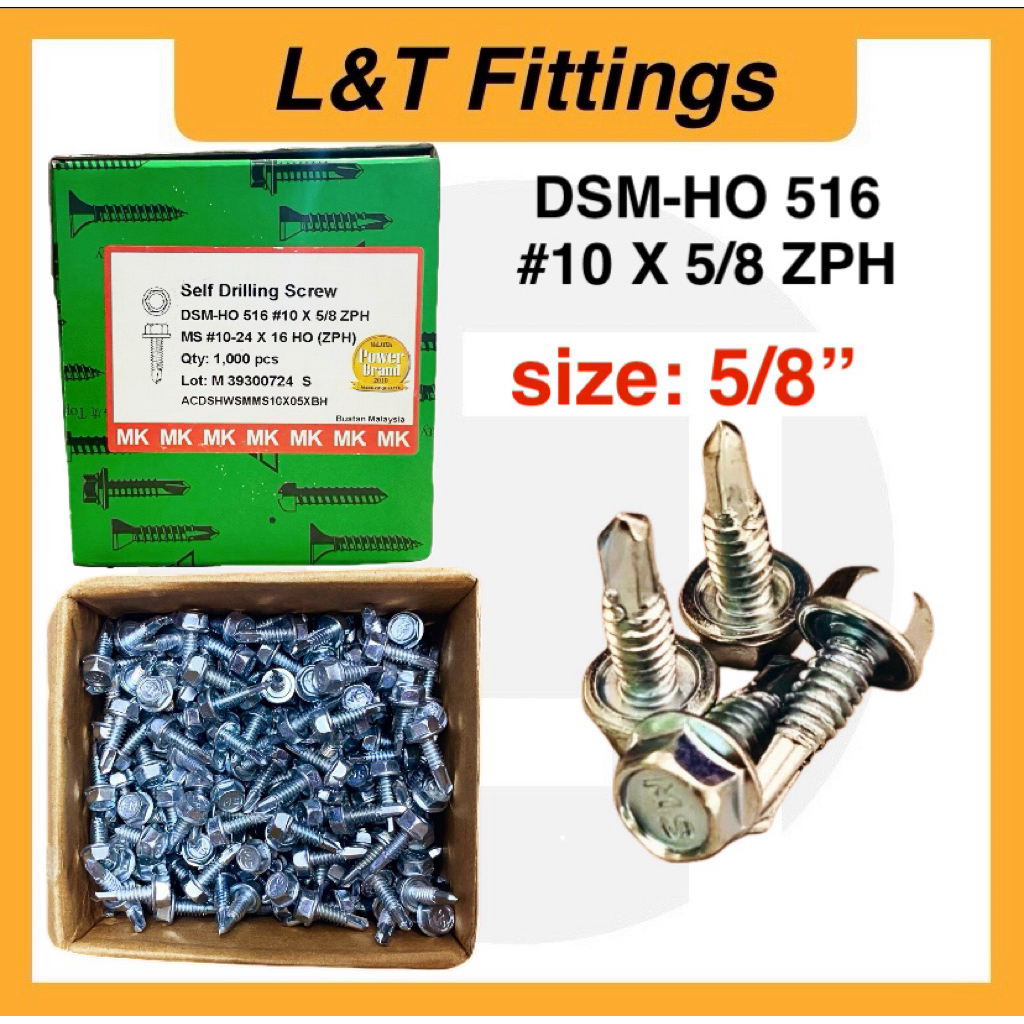 MK BRAND DSM-HO516 #10 X 5/8 ZPH (1000PCS) MS #10-24 X 16 SCREW TRUSS ...