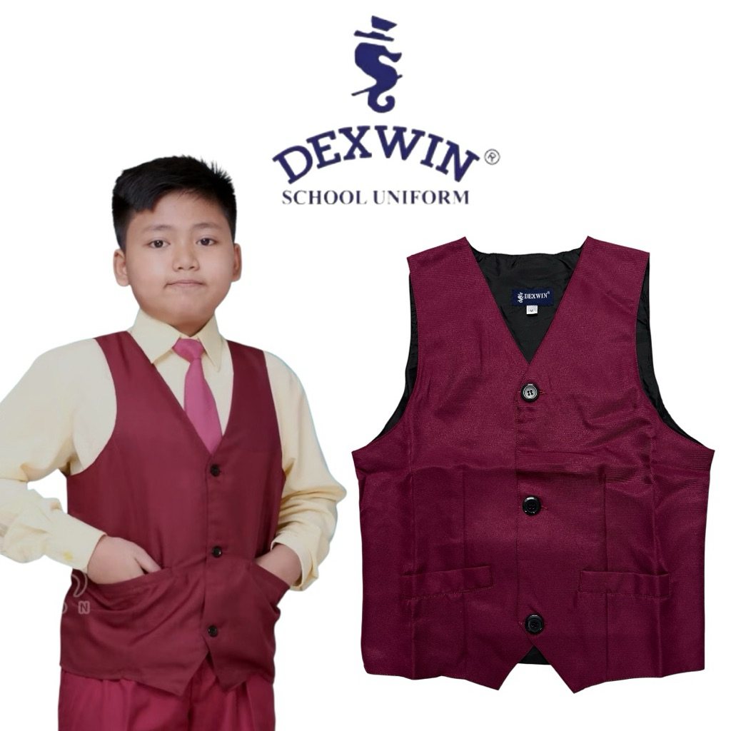 [DEXWIN] VEST SEKOLAH MAROON/ MAROON COLOR SCHOOL VEST/ UNIFORM ...