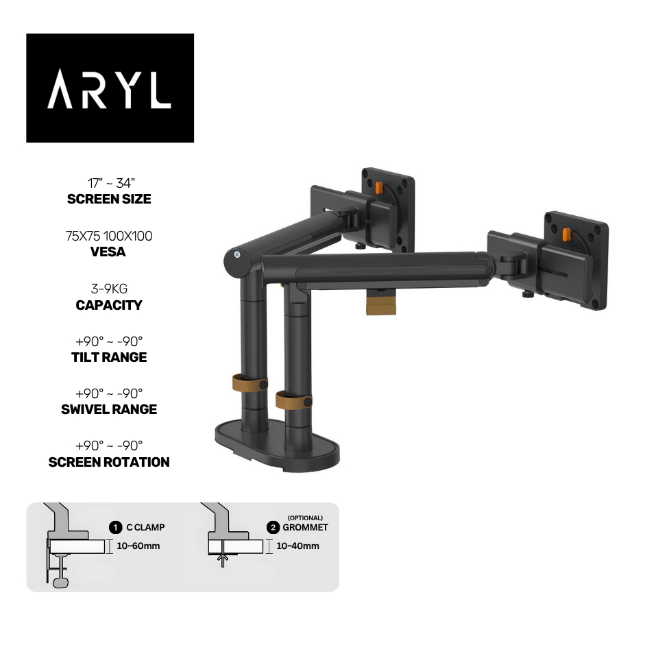 the Aryl™ Art Dual Slider Monitor Arm | Shopee Malaysia