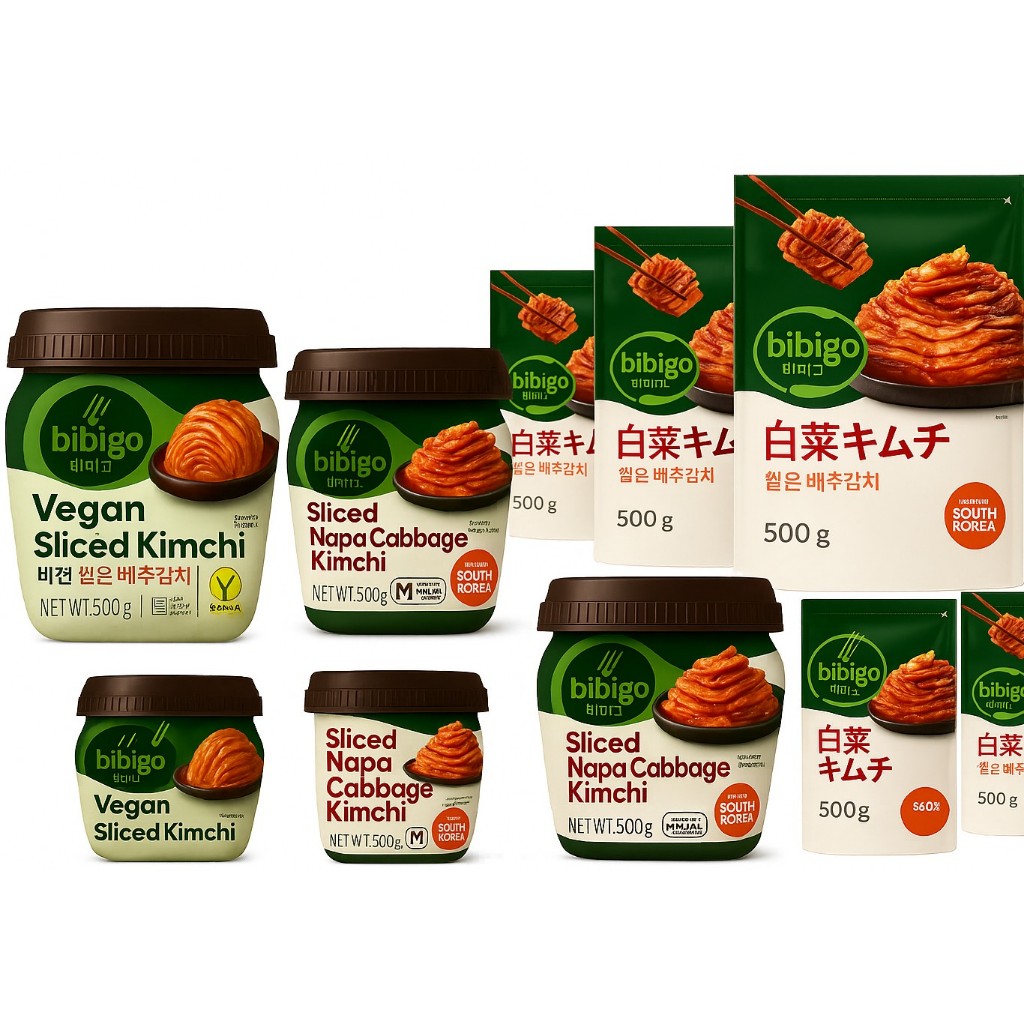 Bibigo Korean Kimchi Assorted Variants – Vegan, Cabbage & Radish - 150g ...