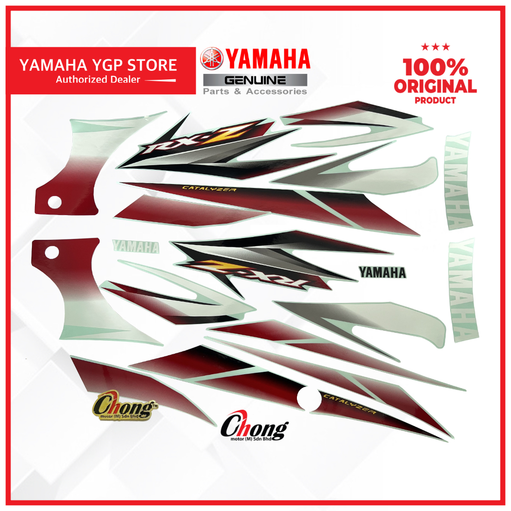 Yamaha Graphic Set/Body Sticker/Stripe RXZ Catalyzer Merah Putih 100% ...