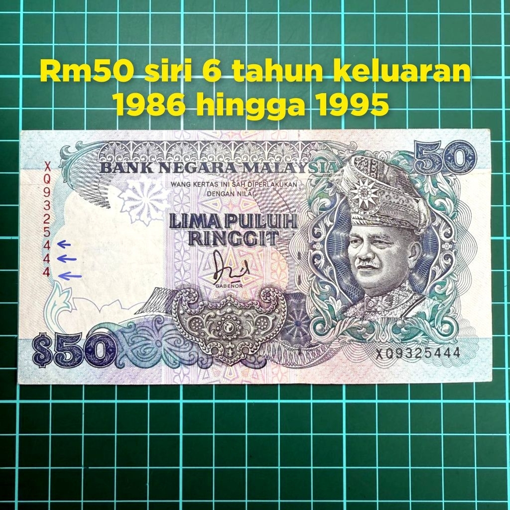A494 rm50 siri 6 duit kertas lama duit syiling lama mata wang lama duit ...