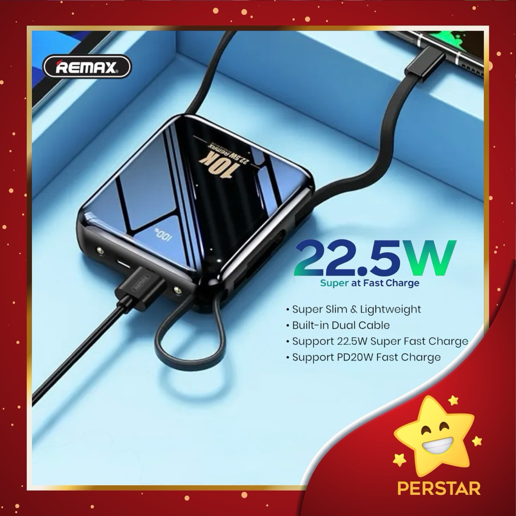 [ built-in Cable ] REMAX RPP-51 / RPP 285 Sucha Series Super Mini 22.5W ...