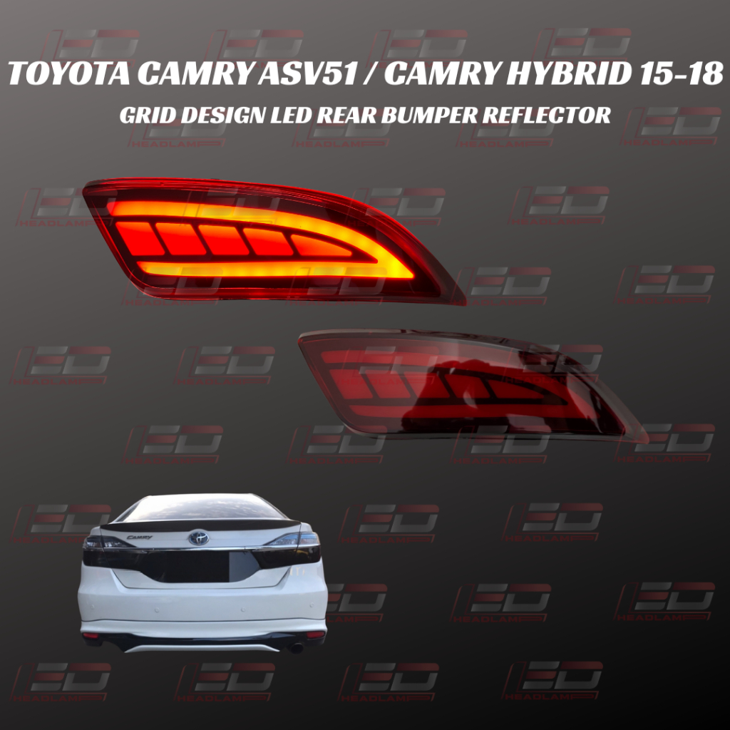 TOYOTA CAMRY ASV51 / CAMRY HYBRID 15 16 17 18 LED REAR BUMPER REFLECTOR ...