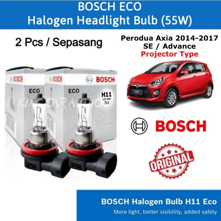 Perodua Axia 2014-2017 SE/ADVANCE~ Sepasang 12V 3000K BOSCH 55W ECO ...