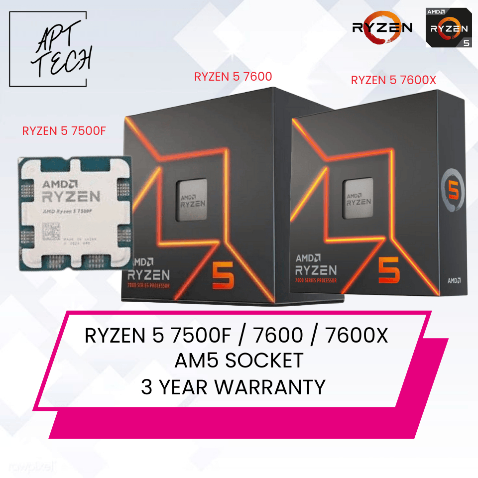 #APTTECH #AMD RYZEN 5 8400F/8700F/7500F/7600X/9600X/R7 7700/7700X ...