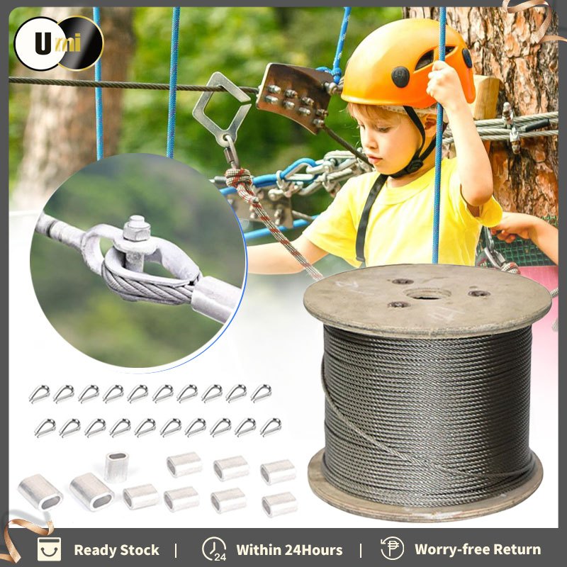 50m/roll 2mm PVC Coated Flexible Wire Rope Cable Transparent ...