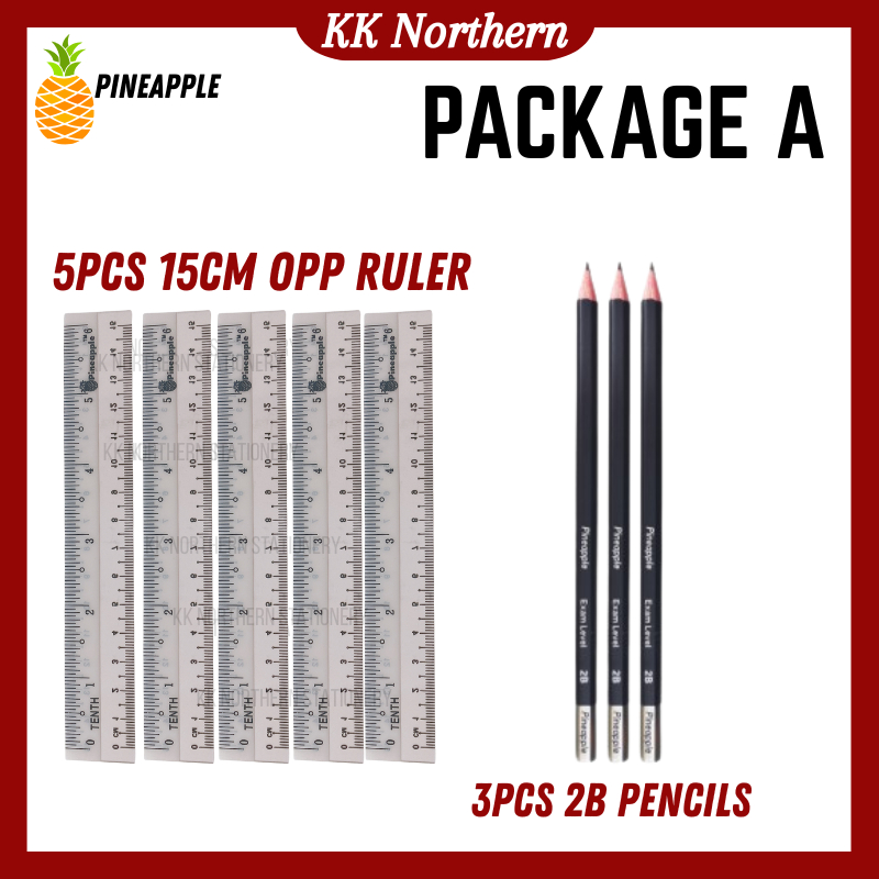 PINEAPPLE Pembaris Sekolah OPP Plastic Student Ruler Plastic Straight ...