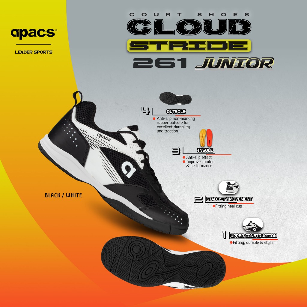 APACS JUNIOR/KANAK2 INDOOR/COURT SHOES CS261-XY | Shopee Malaysia