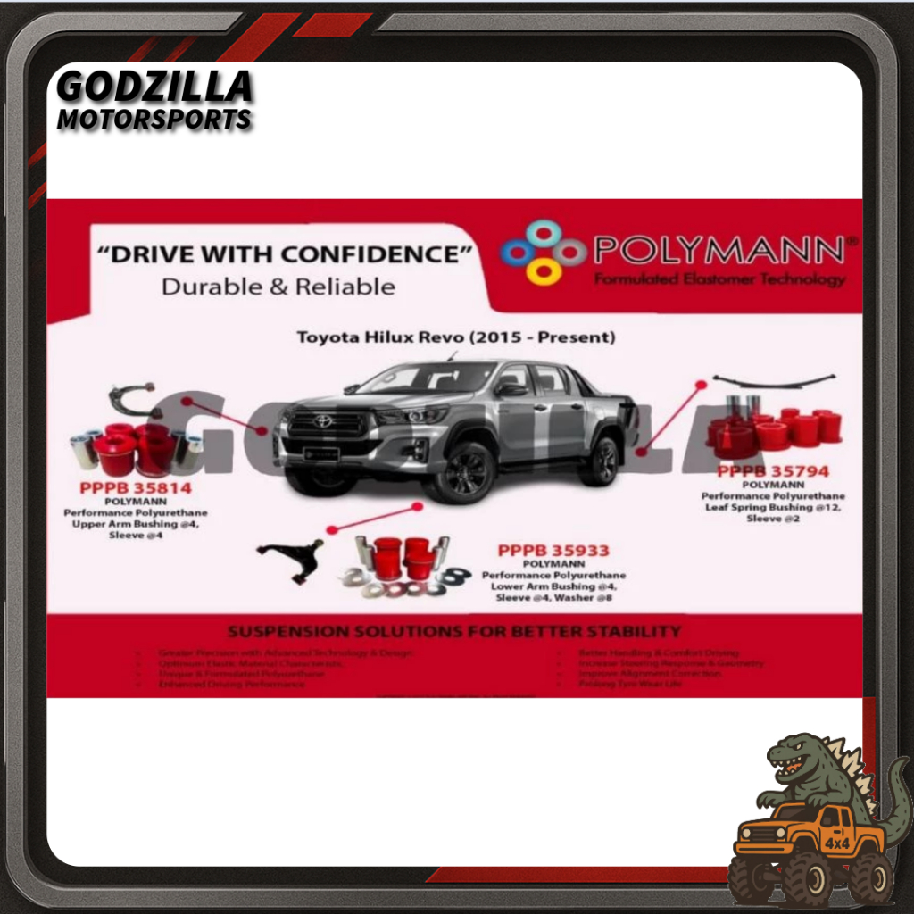 💯 POLYMANN TOYOTA HILUX REVO GUN125 GUN126 ROCCO ROGUE LOWER UPPER ...