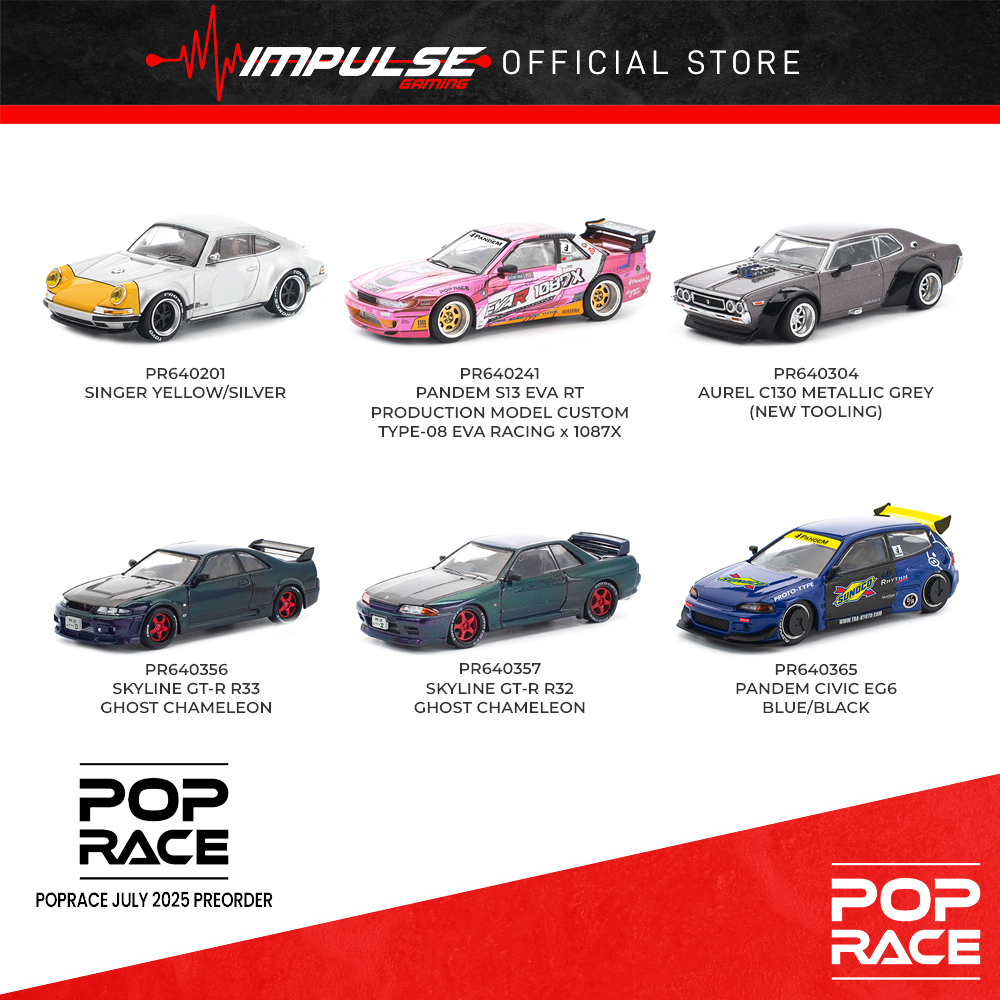 [PO] PopRace 1/64 Diecast Singer Yellow/Silver / Pandem S13 Eva RT ...