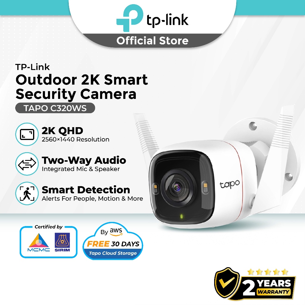TP-Link Tapo C320WS 4MP 2K QHD Outdoor CCTV WiFi Camera | Starlight ...