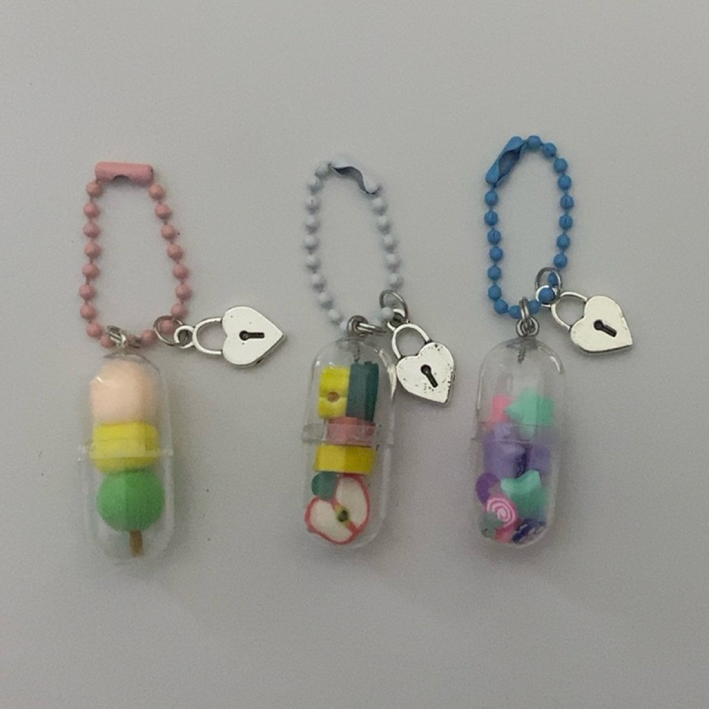 Mini capsule keychain/phone strap | Shopee Malaysia
