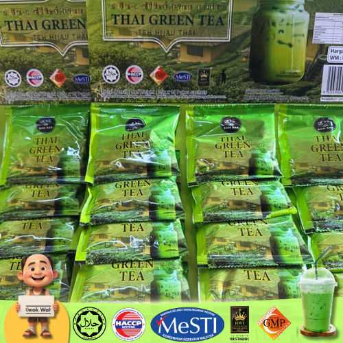 BAN RAK THAI Teh Hijau Thai 3 in 1 – Thai Green Tea Instant – 35g x 15 ...